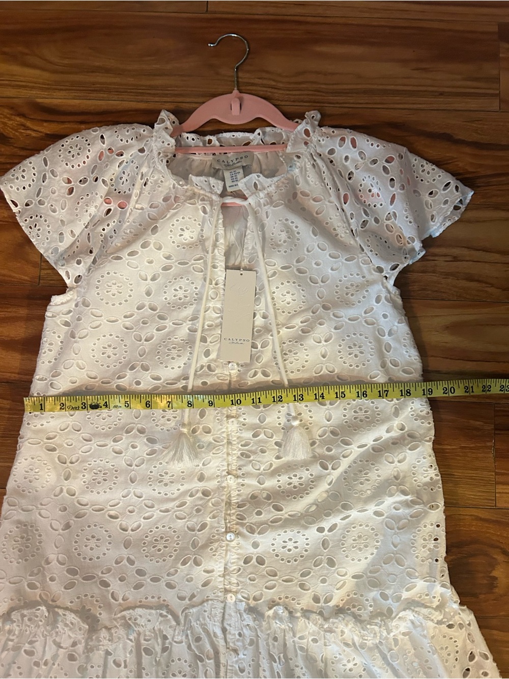 Calypso St.Barth white eyelet embroidered dress. - Picture 12 of 14